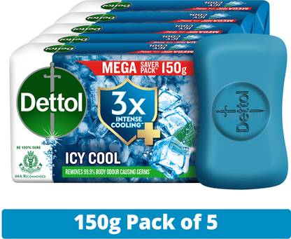 Dettol Icy Cool Bathing Soap Bar with 3x intense cooling