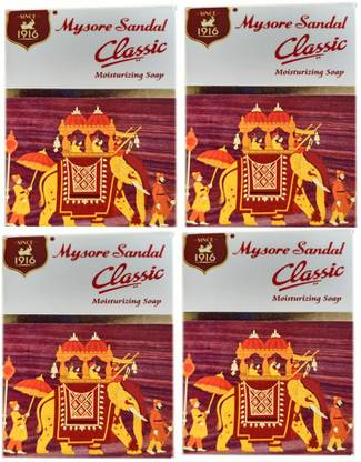 MYSORE SANDAL CLASSIC MOISTURIZING SOAP PACK OF 4