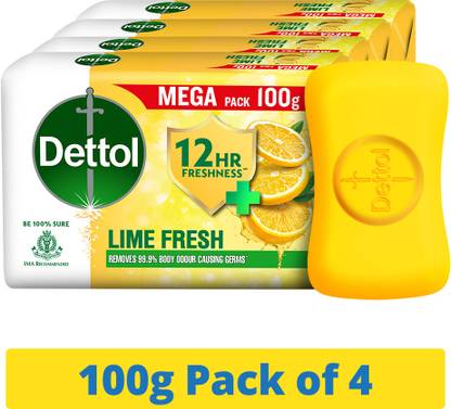 Dettol Lime Fresh Bathing Soap Bar with 12hr Freshness