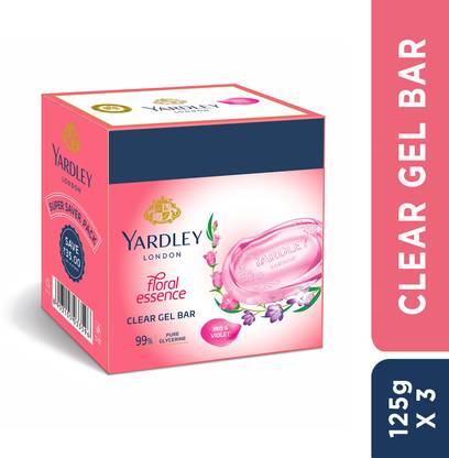 Yardley London Clear Gel Bar and Violet with 99% Pure Glycerin and Natural Floral Oils