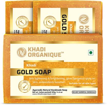khadi ORGANIQUE Gold Soap For Brightening & Whitening Skin