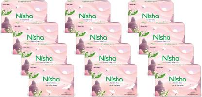 Nisha Luxury Soap Bar Lily of The Valley for Soft & Beautiful Skin 100g EachPack of 12