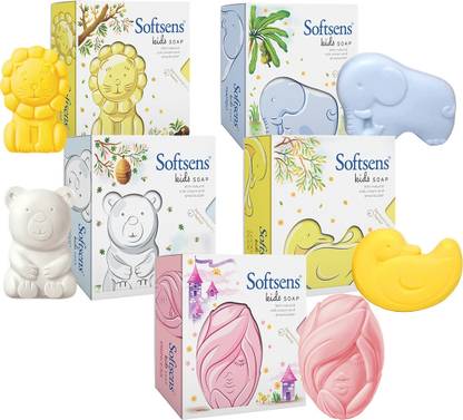 Softsens Assorted Pack Kids Soaps | Gentle and nourishing with shea butter and milk cream