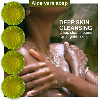 CHITAKSH Aloe Vera Soap with Calendula for Soothing Irritated Skin (100GM) (PACK OF 4)