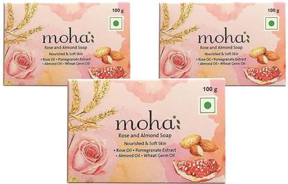 Moha Rose and Almond Soap 100gm X3
