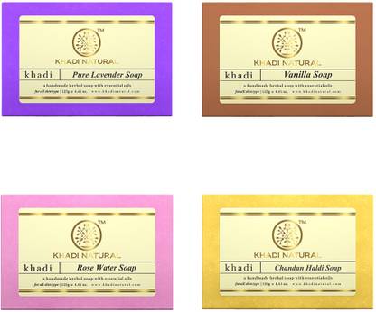 KHADI NATURAL Pure Lavender, Rose Water, Vanilla & Chandan Haldi Soap