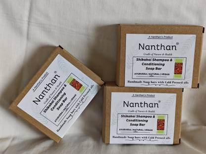 Nanthan Organic Soaps, Shikakay and other Nautral Ingredients, cold pressed oils