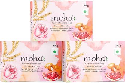 Moha Rose and Almond Soap 100gm X3