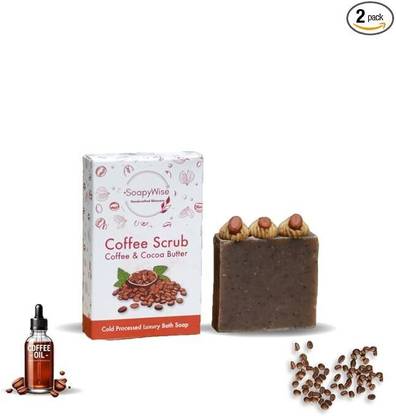 soapywise Coffee Scrub Bar Soap Reduce Cellulite & Relives Scars Deep Cleanses Skin Pores