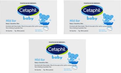 Cetaphil Baby Mild Bar for Face and Body-Pack of 3, 75g