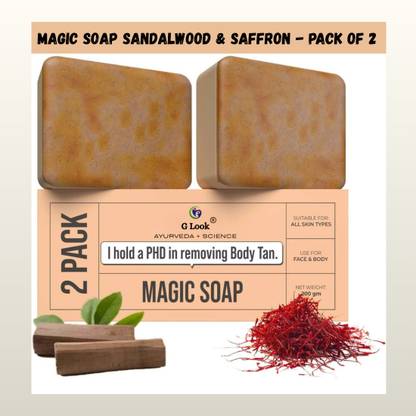 G LOOK Natural Brightness Soap – With Saffron & Sandalwood Glow Formula