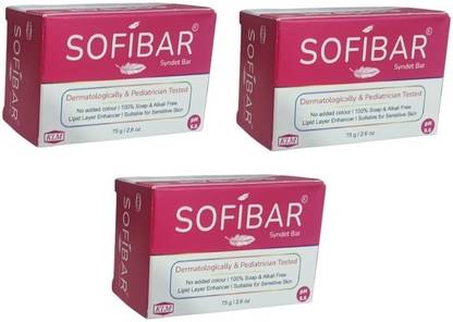 Sofibar syndet bar pack of 3 x 75 gm