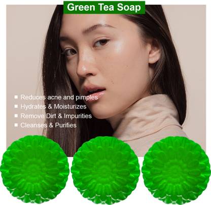 CHITAKSH Green Tea Infused Soap (100GM) (PACK OF 3)