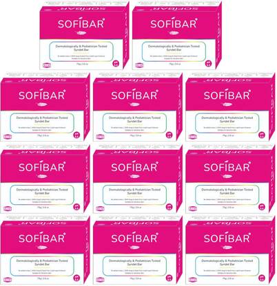 Sofibar Syndet Bar With Skin Friendly pH 5.5 (Pack of 11)