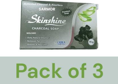 SARMOR skinshine charcoal soap removing tanning and daily cleanser