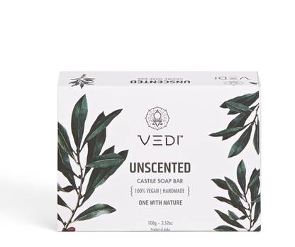 Vedi Unscented Castile Bar Soap | Chemical Free, Handmade Soap For Sensitive and Baby Skin