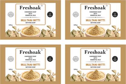 freshoak MULTANI MITTI BATHING SOAP | PACK OF 4