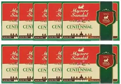 MYSORE SANDAL Centennial Soap 100g Pack Of 10
