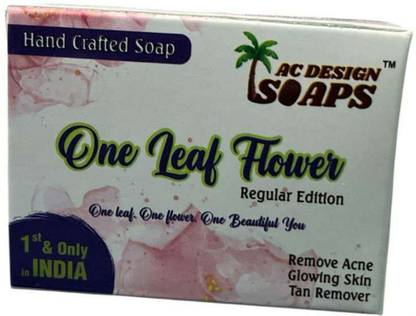 AC DESIGN Baby Soap Organic & Homemade|Soft & Safe for Baby Skin One Leaf Flower White