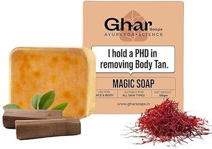 DRIDDLE GharSoaps Sandal Wood And Saffron Soap For Glowing & Refreshing Skin