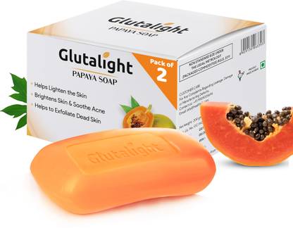 Glutalight Papaya Soap with Glutathione for Brightening & DeTan