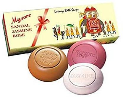MYSORE SANDAL Luxury Sandalwood , Rose and Jasmine Bathing Soap