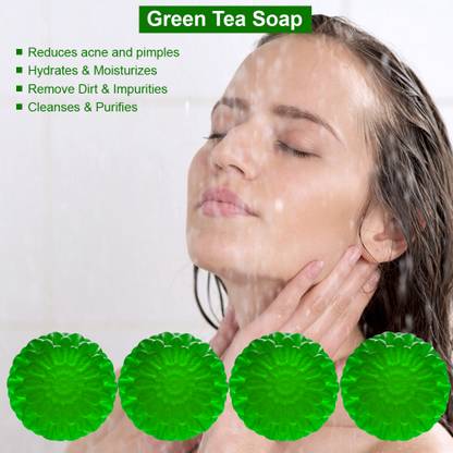 TERIHAR Green Tea Brightening Bath Bar (100GM) (PACK OF 4)