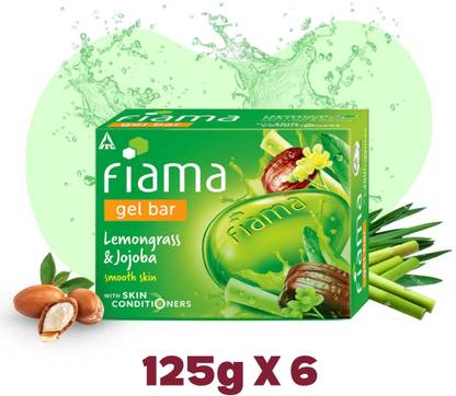 FIAMA Lemongrass & Jojoba Soap Gel Bathing Bar, for Moisturized & Radiant Skin