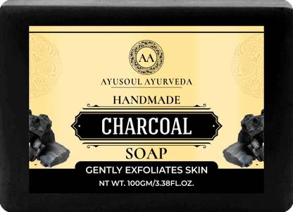 Ayusoul Ayurveda Natural Activated Charcoal Bath Soap