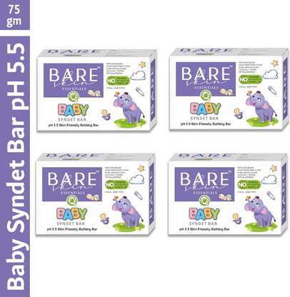 Bareskin Essentials Baby Syndet Bar Baby Soap with Shea Butter - Paraben & SLS Free No-Tear Formula