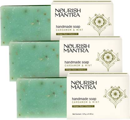 Nourish Mantra Cardamom & Mint Handmade Bathing Soap Pack of 3