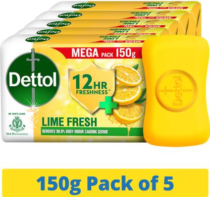 Dettol Lime Fresh (Lime Cool) Bathing Soap Bar with 12hr Freshness