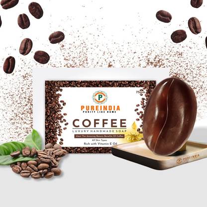 pureindia Handmade Coffee Soap for Face & Body-with Original Active Ingredients