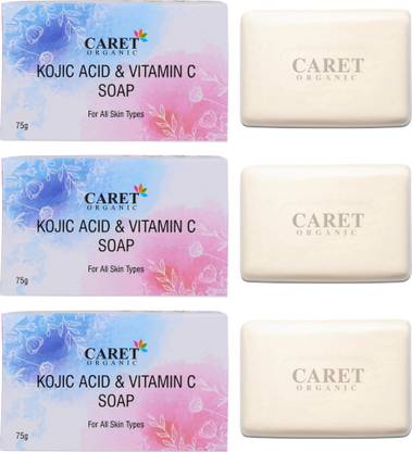 Caret Organic Skin Lightening Soap with Kojic Acid, Vitamin C & Licorice Extract | Dermatologically Tested, Paraben Free - 75g (3)