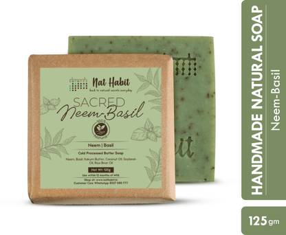 Nat Habit Sacred Neem Soap - For Detoxifiaction & Acne Free Clear Skin