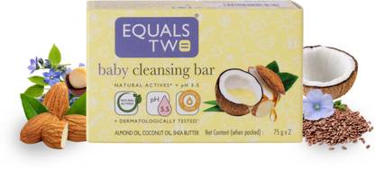 EqualsTwo Baby Cleansing Bar for Nourishing, Baby Soaps for Bath, All Skin Types | 75gm*2