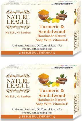 Nature League TURMERIC & SANDALWOOD-Natural Handmade Soap | No SLS,Paraben,Cruelty