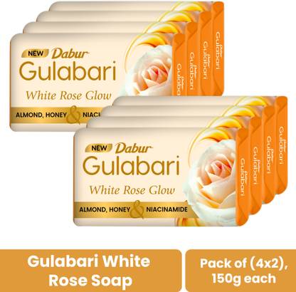 Dabur Gulabari White Rose Soap|Bathing Moisturizing Soap for Soft, Glowing Skin & Body