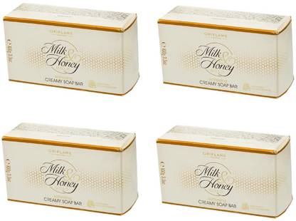 Oriflame Milk and Honey Gold Softening Creamy Soap Bar, 100g - Pack Of 4