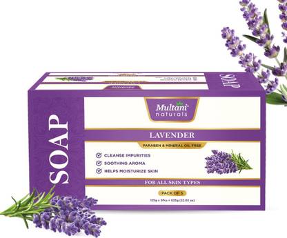 Multani Natural Lavender Handmade Soap (Pack of 5) | Reduce Dark Spots & Inflammation -