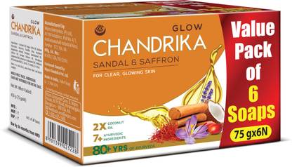 Chandrika Sandal & Saffron Glow Bar For Glowing Skin, Bathing