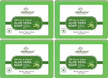 Earth Science Ayurveda Handmade Herbal Natural Aloe Vera Bath Soap made with Natural Oils