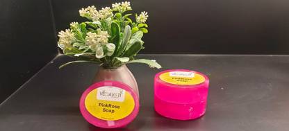 VEDAVATIENTERPRISE Gavu Vedavati Pink Rose Soap|Handmade Herbal Bath Bar with Rose Essence, Natural