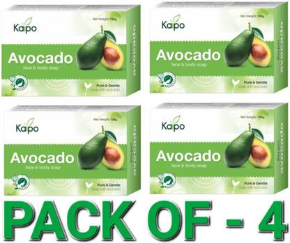 KAIPO Avocado Soap with Cucumber Extracts,Vegetable Oils for Great Effect (4 Pack)