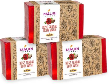Khadi Mauri Herbal Rose Sandal Handmade Soaps | Ayurvedic & Herbal Combo