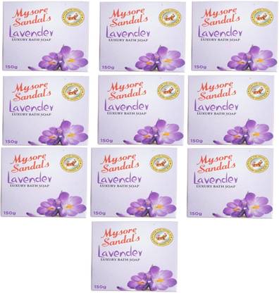 MYSORE SANDAL Lavender Luxury Bath Soaps 150gm Pack of 10 (10 x 150 g)
