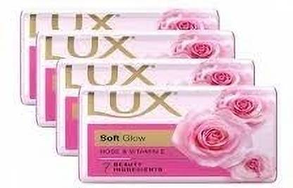 LUX Rose & Vitamin - E - Soft - Glow Skin Soap, 100g (Pack of 4)