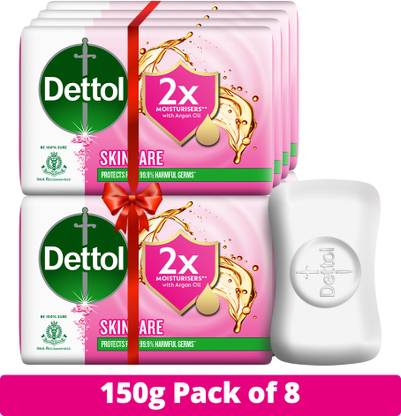 Dettol Skincare Moisturizing Bathing Soap - 150gm (Pack of 8)