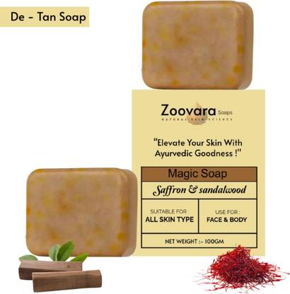 zoovara Magic Soap Sandalwood and Saffron Soap for Silky Soft Complexion.