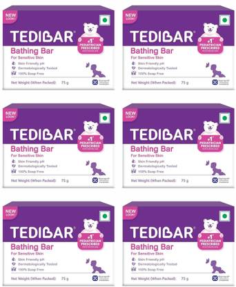Tedibar Baby Bathing Bar 75 g x Pack of 6